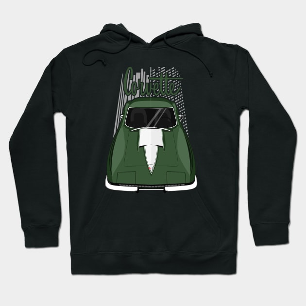 Corvette C2 - Green Hoodie by V8social